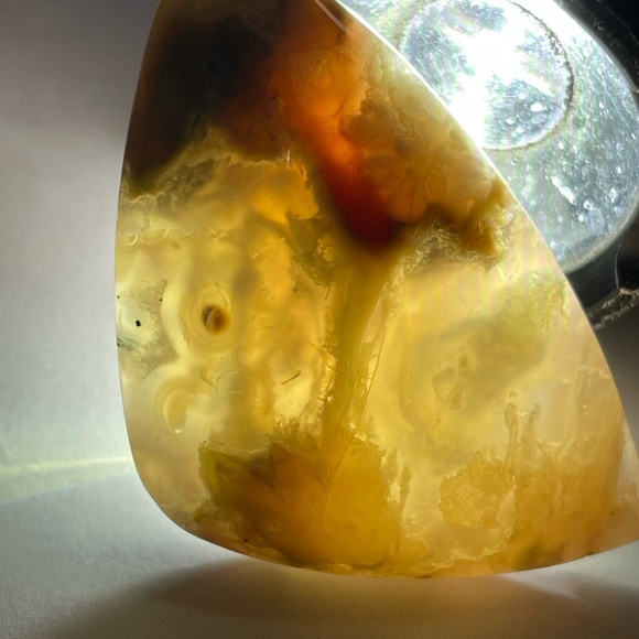 Natural Flower Agate Pendant with Cord Necklace Crystal Gemstone Jewelry - Picture 8 of 11